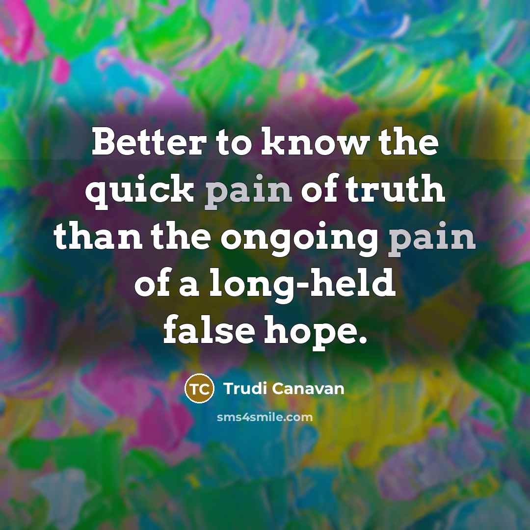 “Better to know the quick pain of truth than the…” quote by Trudi Canavan