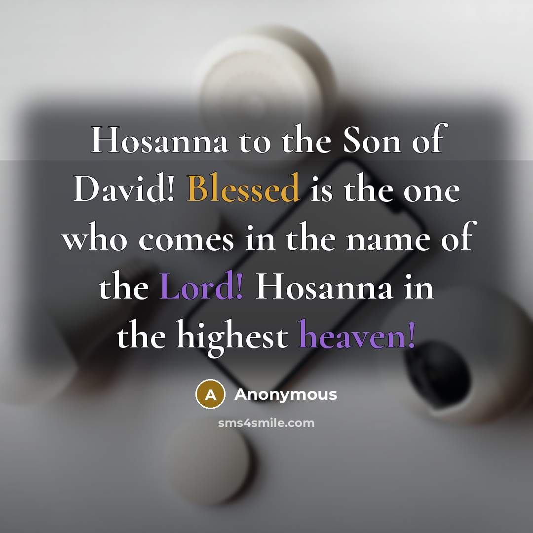 “Hosanna to the Son of David! Blessed is the one who comes in the name of the Lord! Hosanna in the highest heaven!” quote by Anonymous