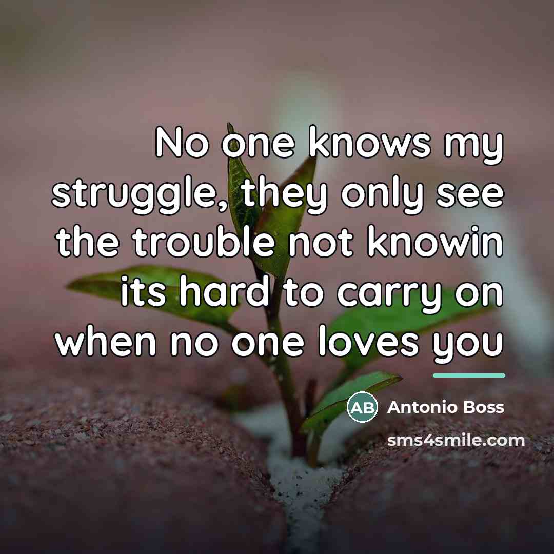 “No one knows my struggle, they only see the trouble…” quote by Anonymous