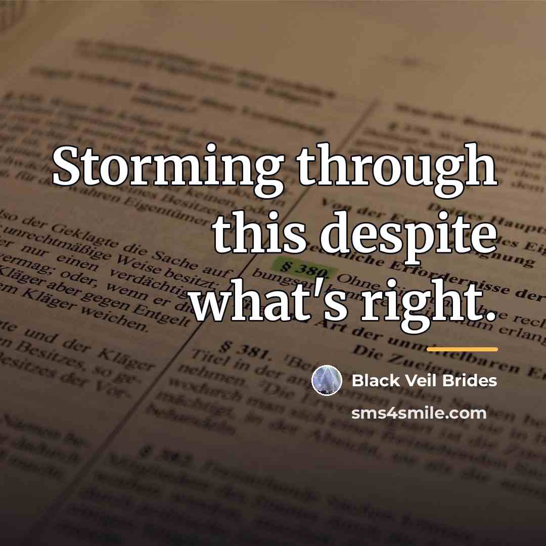 “Storming through this despite what's right.…” quote by Black Veil Brides