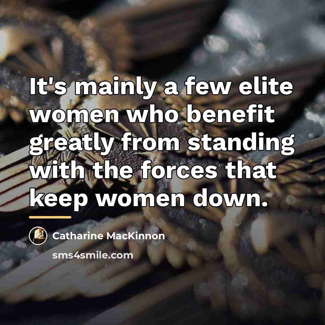 “It's mainly a few elite women who benefit greatly from…” quote by Catharine MacKinnon