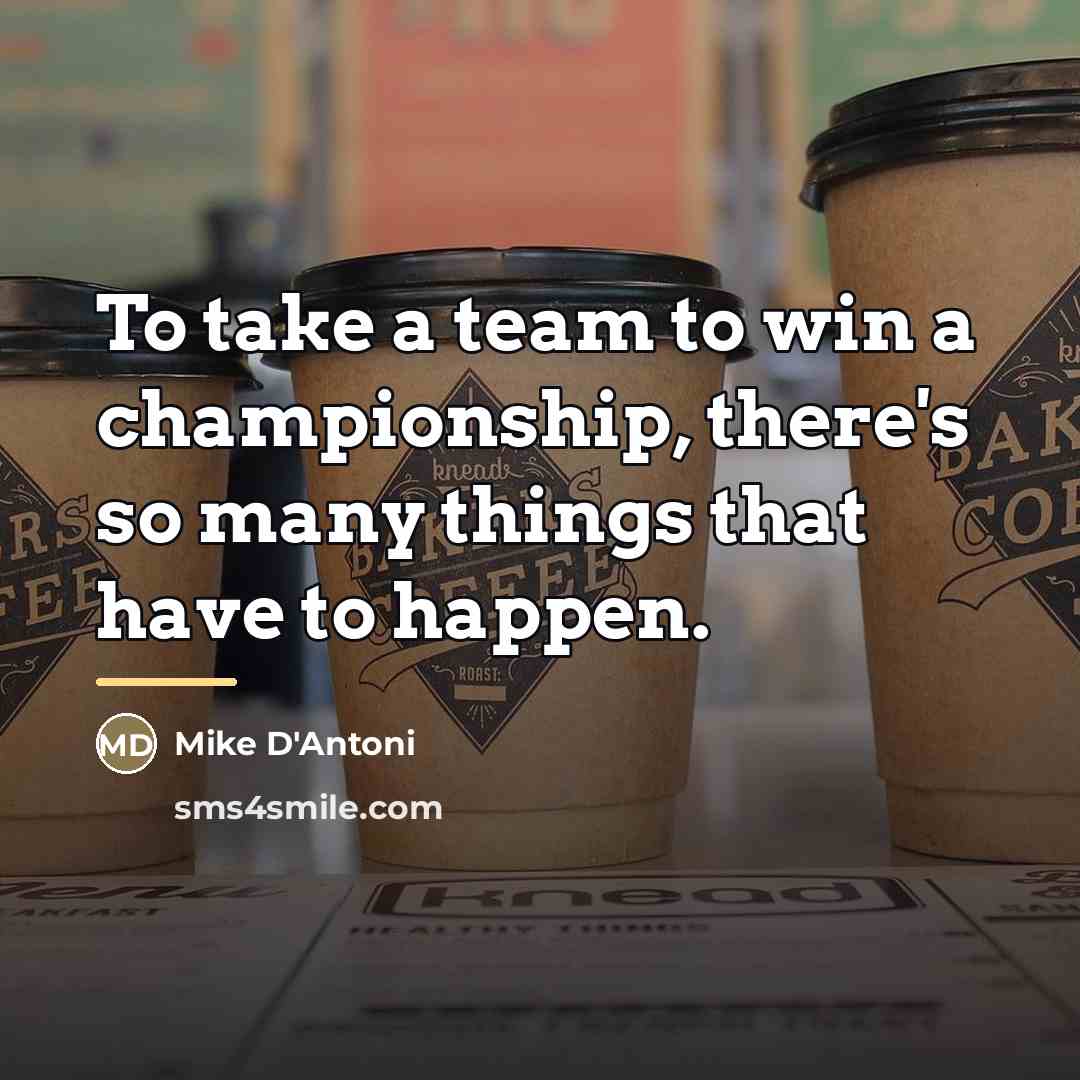 “To take a team to win a championship, there's so…” quote by Mike D'Antoni