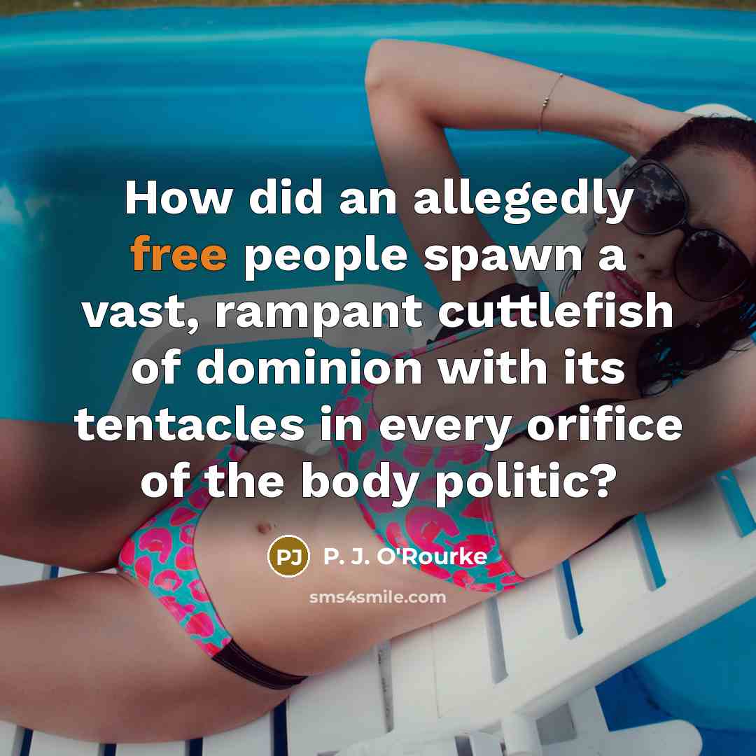 “How did an allegedly free people spawn a vast, rampant…” quote by P. J. O'Rourke