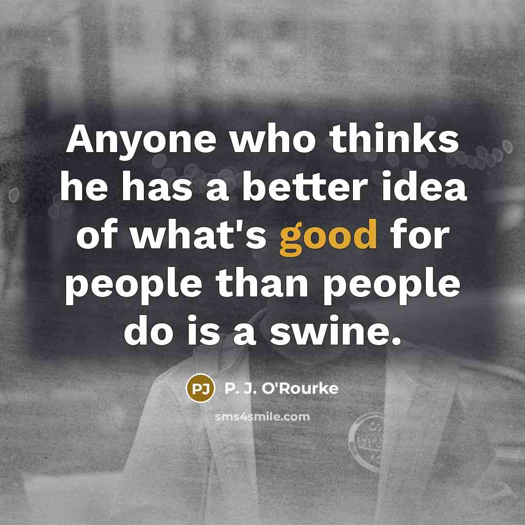 “Anyone who thinks he has a better idea of what's…” quote by P. J. O'Rourke