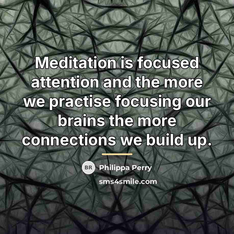 “Meditation is focused attention and the more we practise focusing…” quote by Philippa Perry