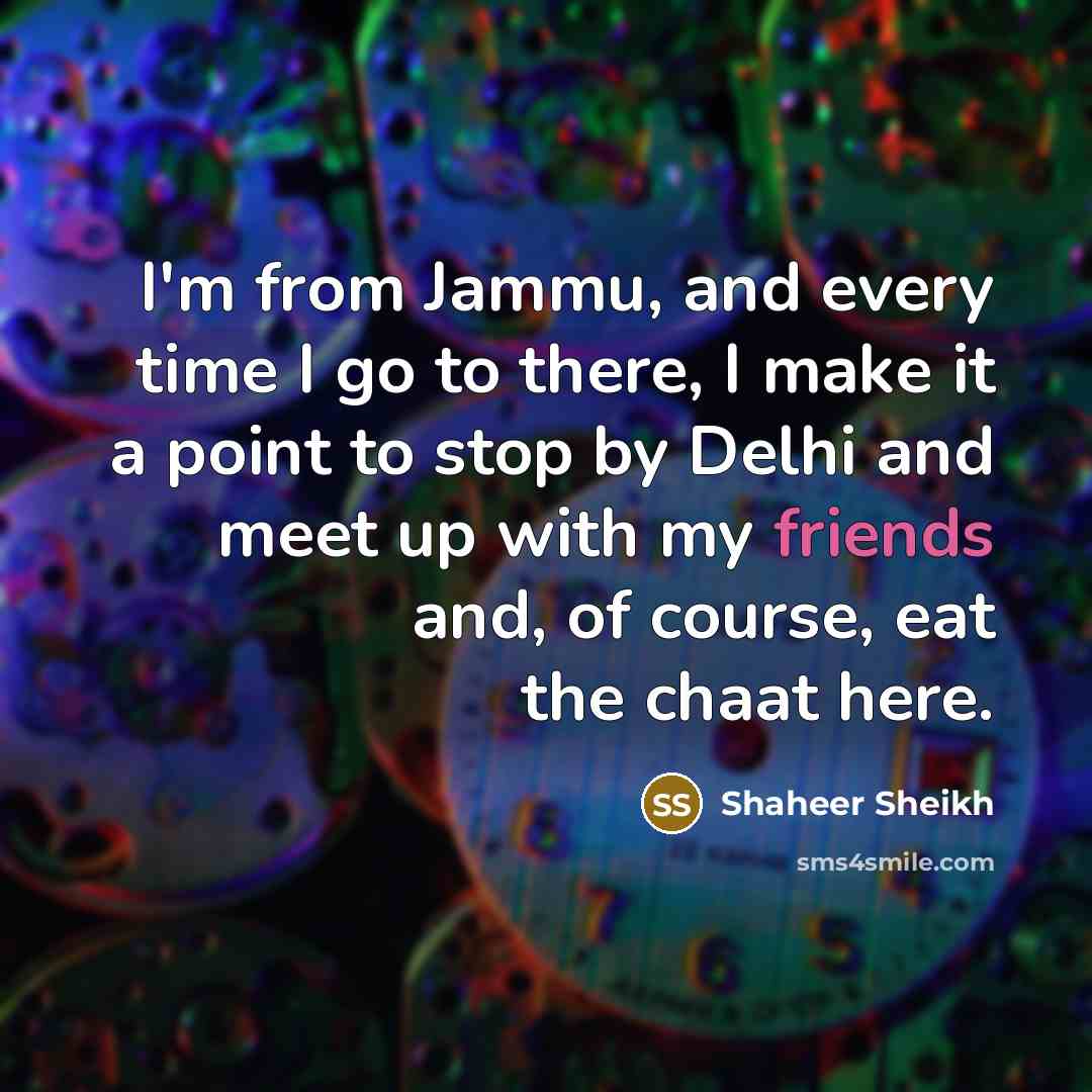 “I'm from Jammu, and every time I go to there, I make it a point to stop by Delhi and meet up with my friends and, of course, eat the chaat here.” quote by Shaheer Sheikh
