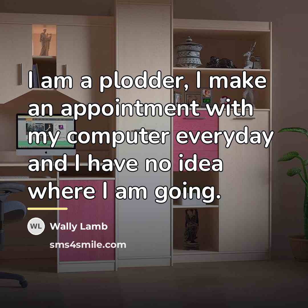 “I am a plodder, I make an appointment with my…” quote by Wally Lamb