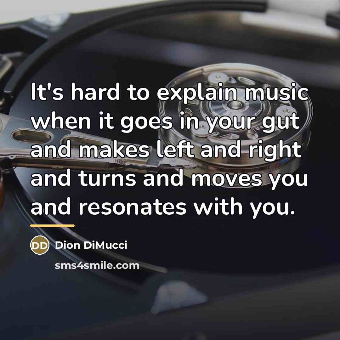 “It's hard to explain music when it goes in your…” quote by Dion DiMucci