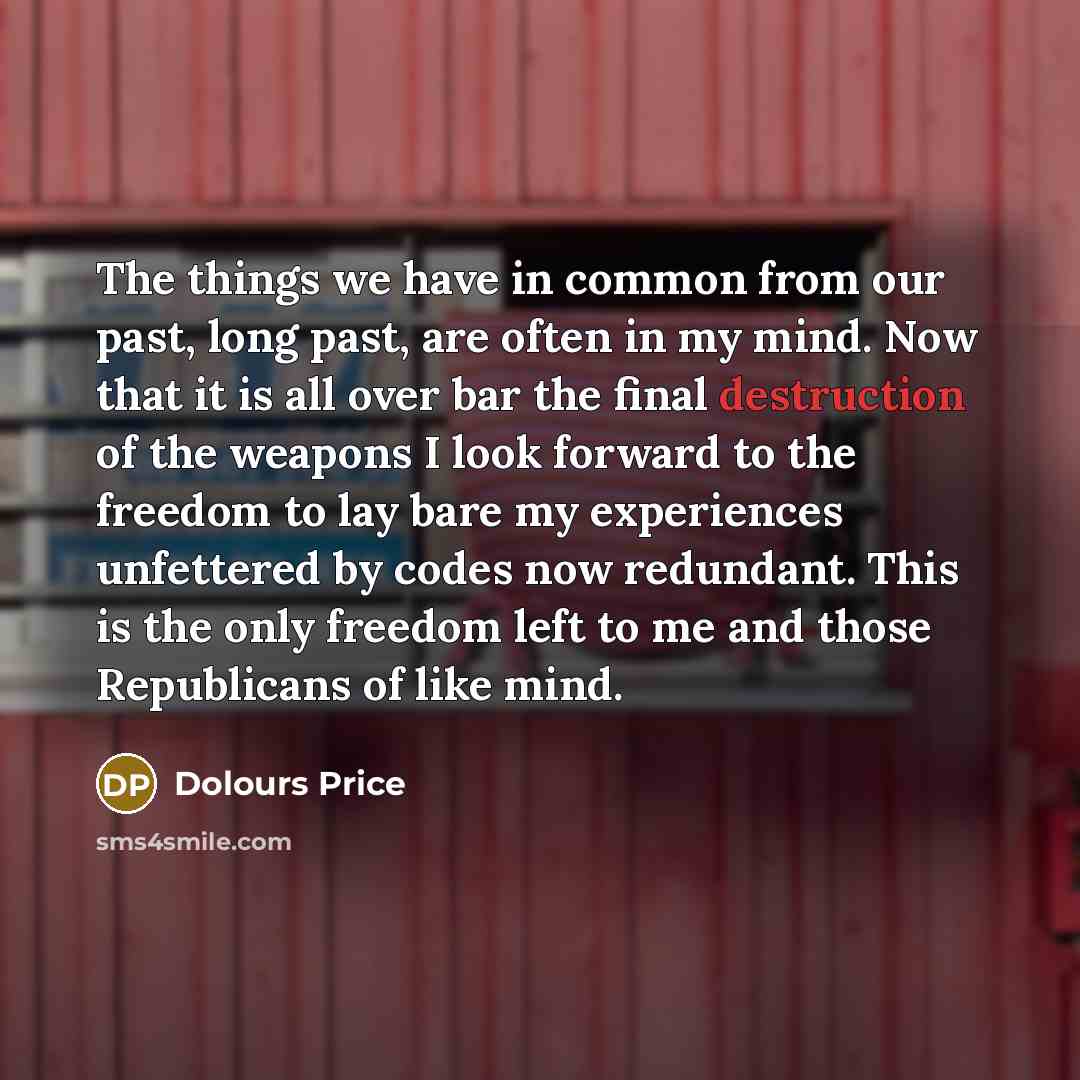 “The things we have in common from our past, long…” quote by Dolours Price