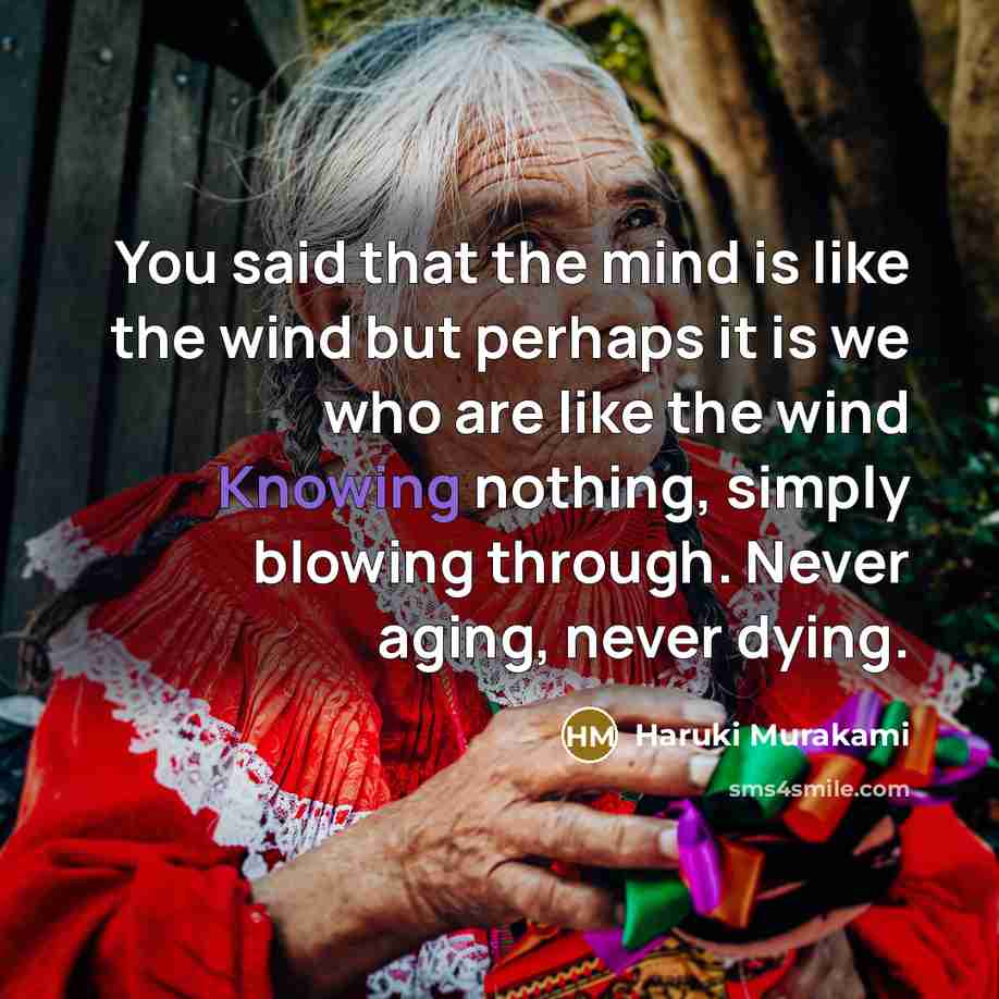 “You said that the mind is like the wind but…” quote by Haruki Murakami