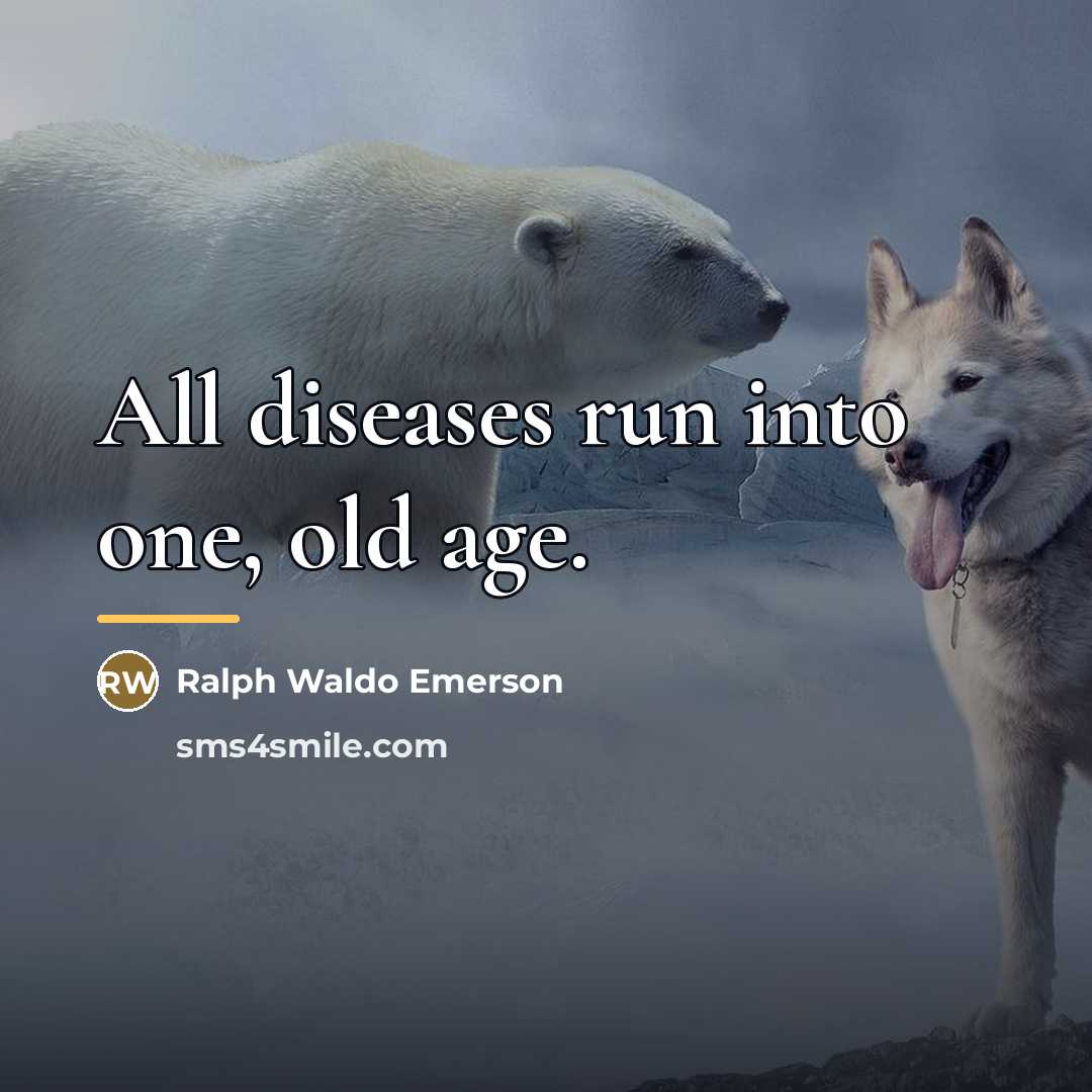 “All diseases run into one, old age.…” quote by Ralph Waldo Emerson