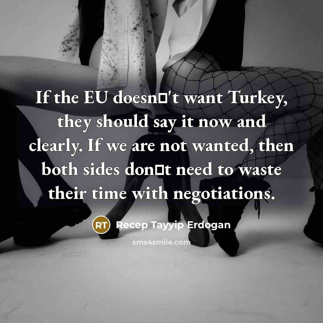 “If the EU doesn't want Turkey, they should say it…” quote by Recep Tayyip Erdogan