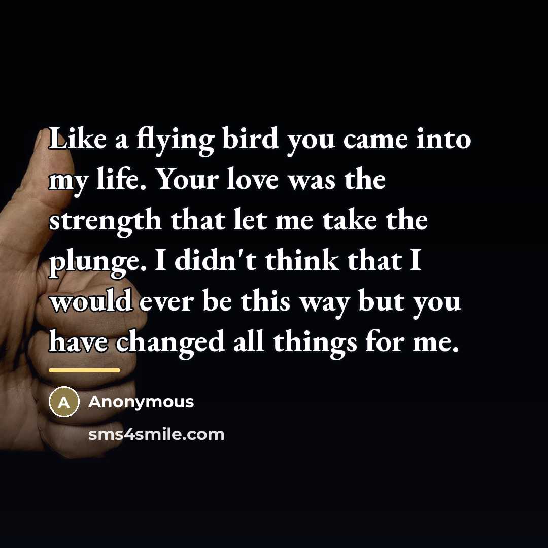 “Like a flying bird you came into my life. Your…” quote by Anonymous