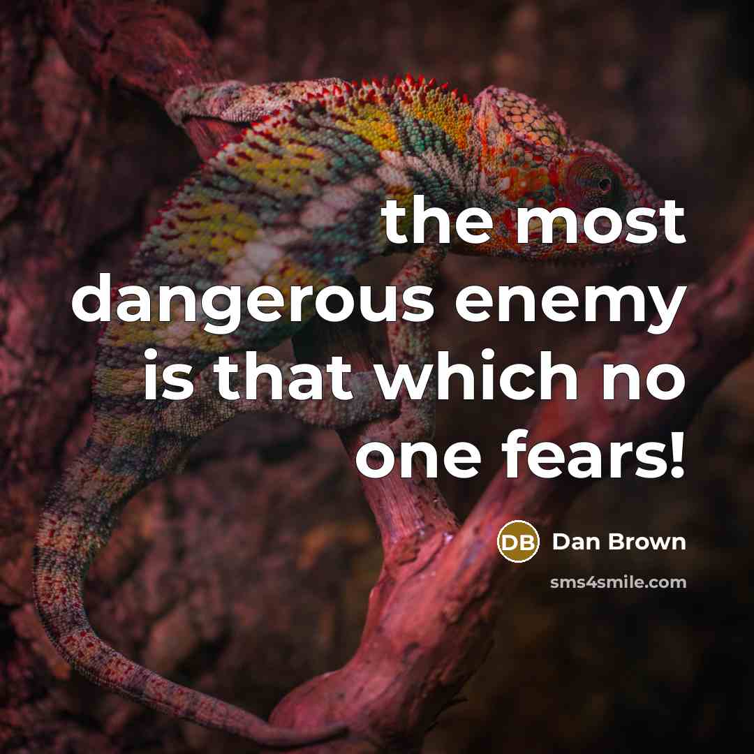 “the most dangerous enemy is that which no one fears!…” quote by Dan Brown