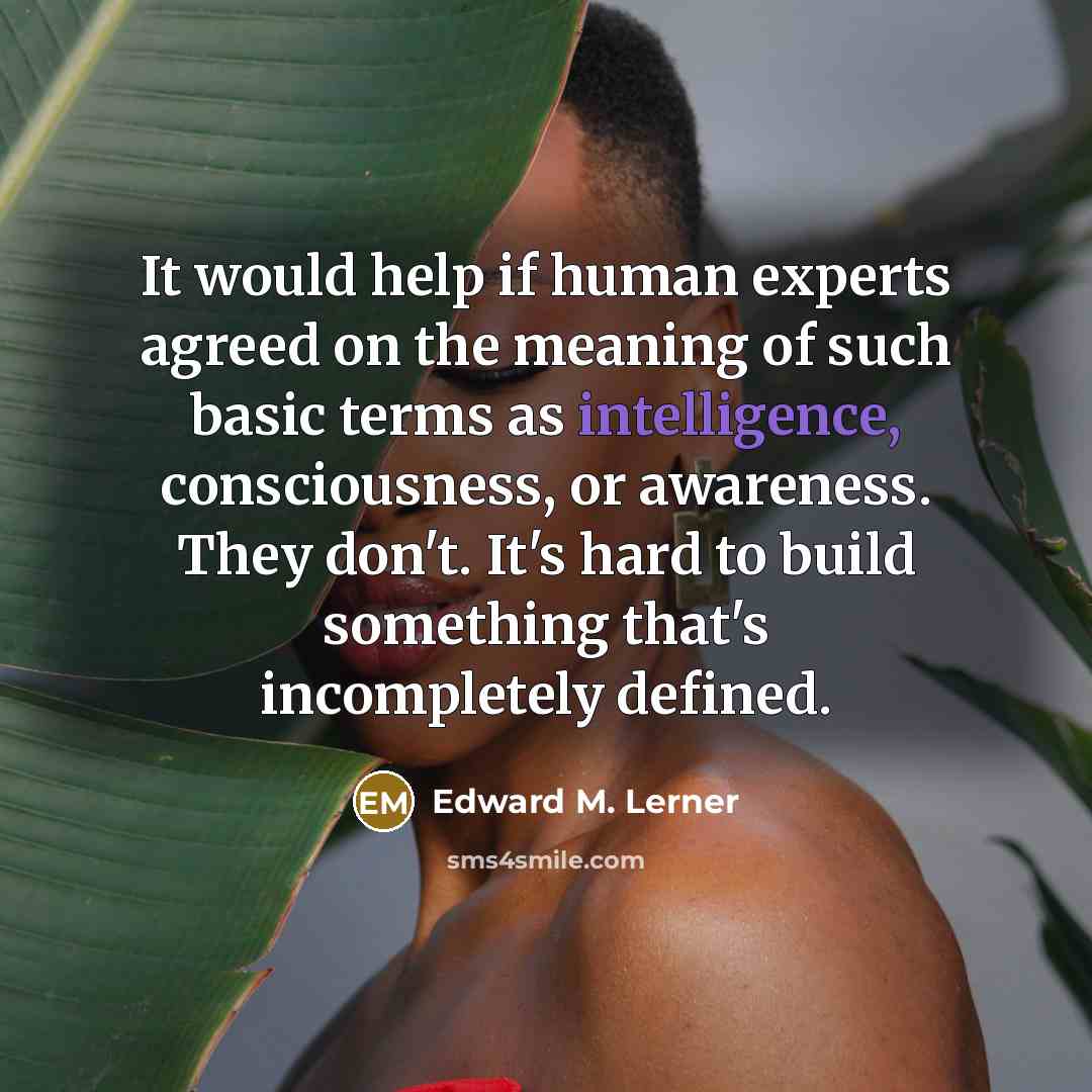 “It would help if human experts agreed on the meaning…” quote by Edward M. Lerner