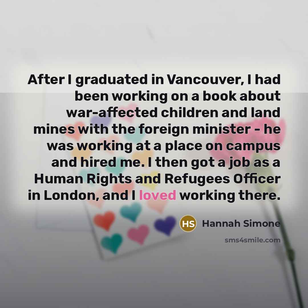 “After I graduated in Vancouver, I had been working on…” quote by Hannah Simone