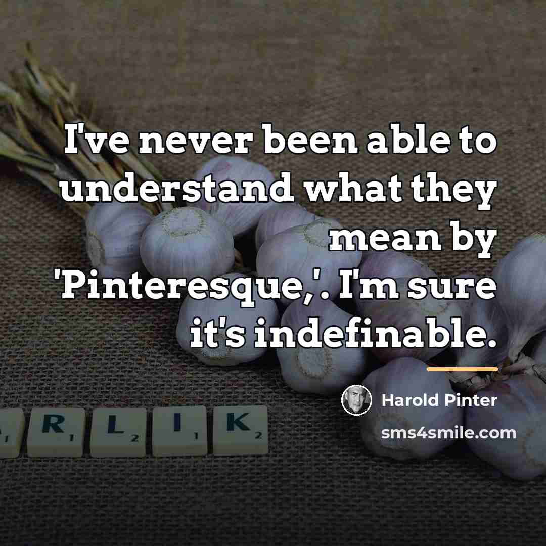 “I've never been able to understand what they mean by…” quote by Harold Pinter