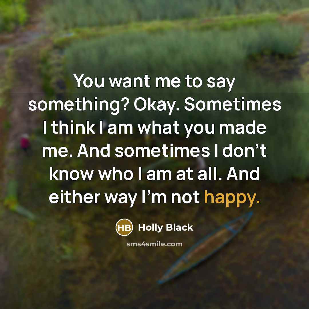 “You want me to say something? Okay. Sometimes I think…” quote by Holly Black