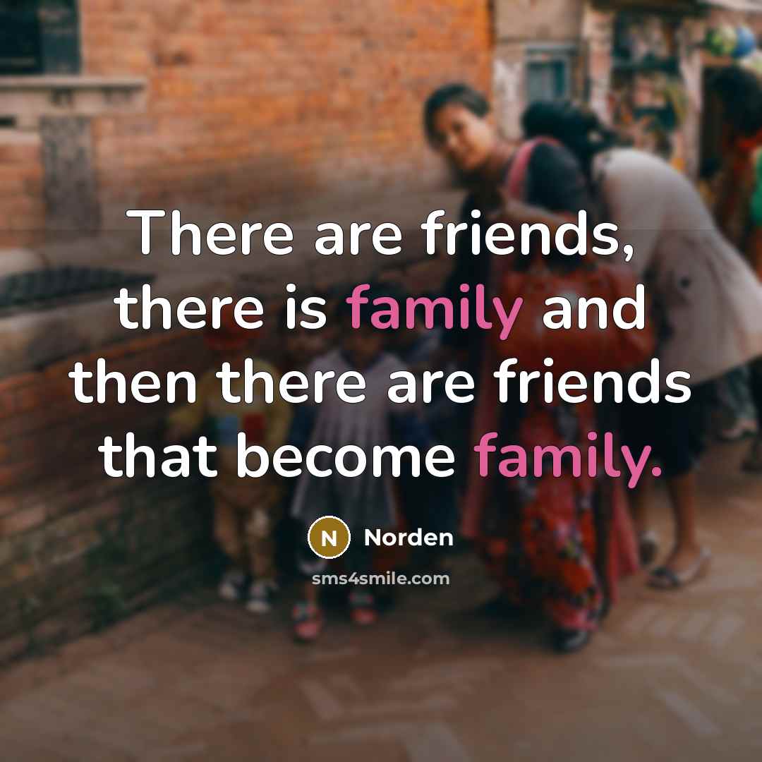 “There are friends, there is family and then there are…” quote by Norden