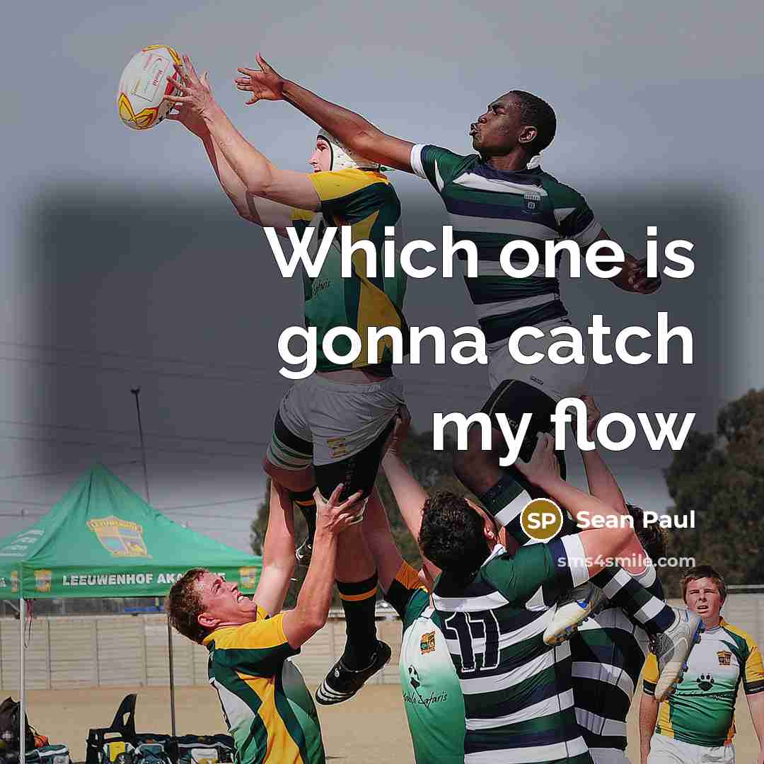 “Which one is gonna catch my flow…” quote by Sean Paul