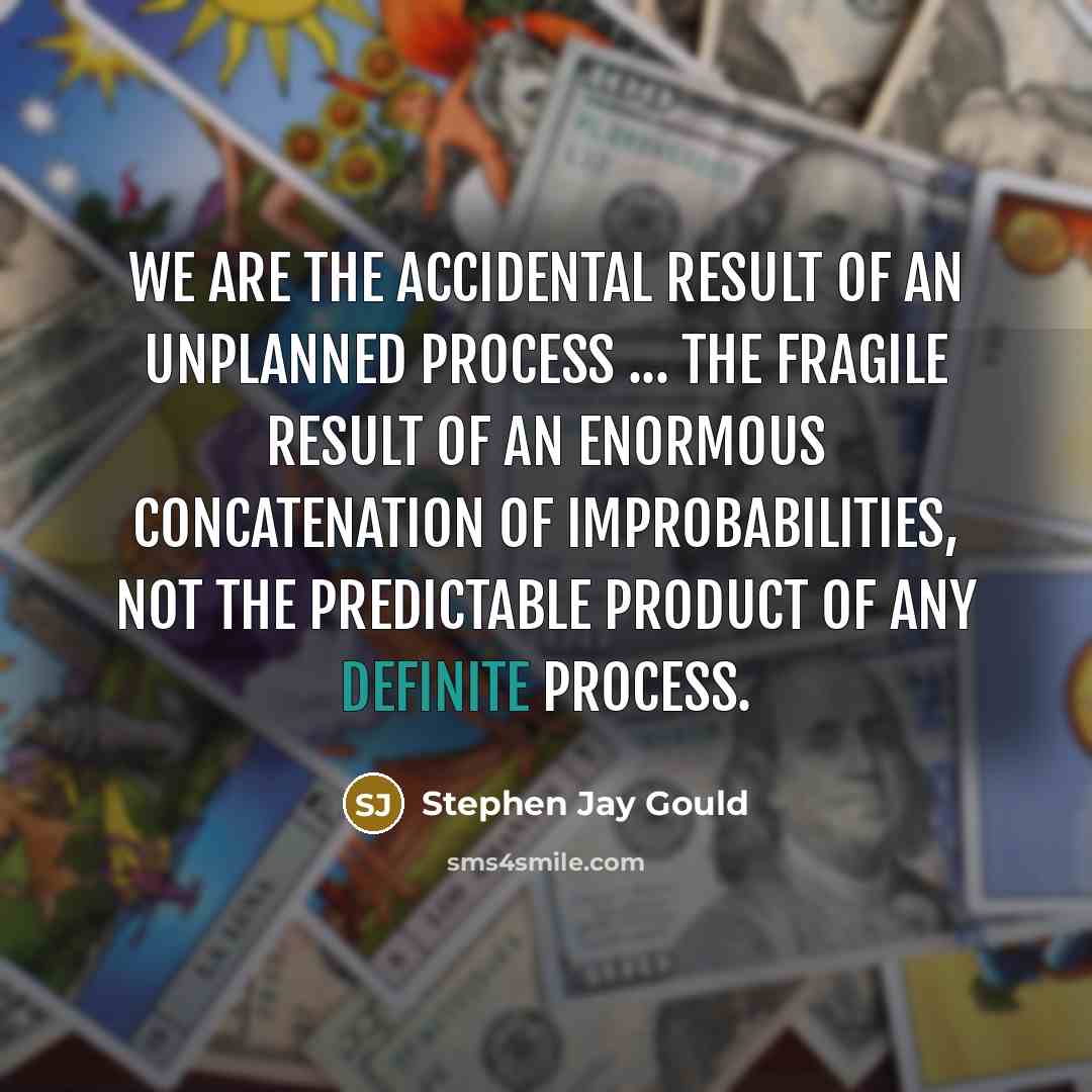 “We are the accidental result of an unplanned process ...…” quote by Stephen Jay Gould