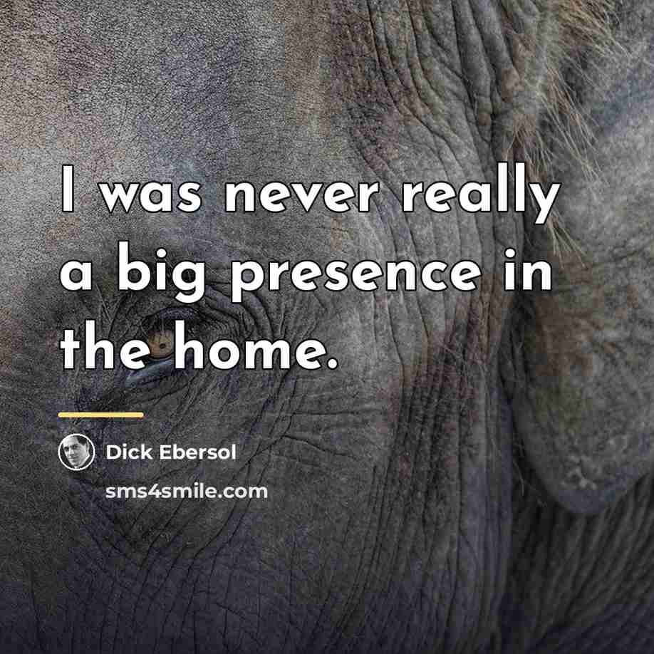 “I was never really a big presence in the home.…” quote by Dick Ebersol