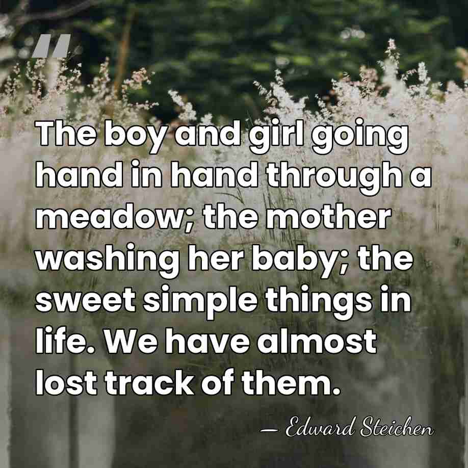 The boy and girl going hand in hand through a meadow; the&hellip; - Edward Steichen