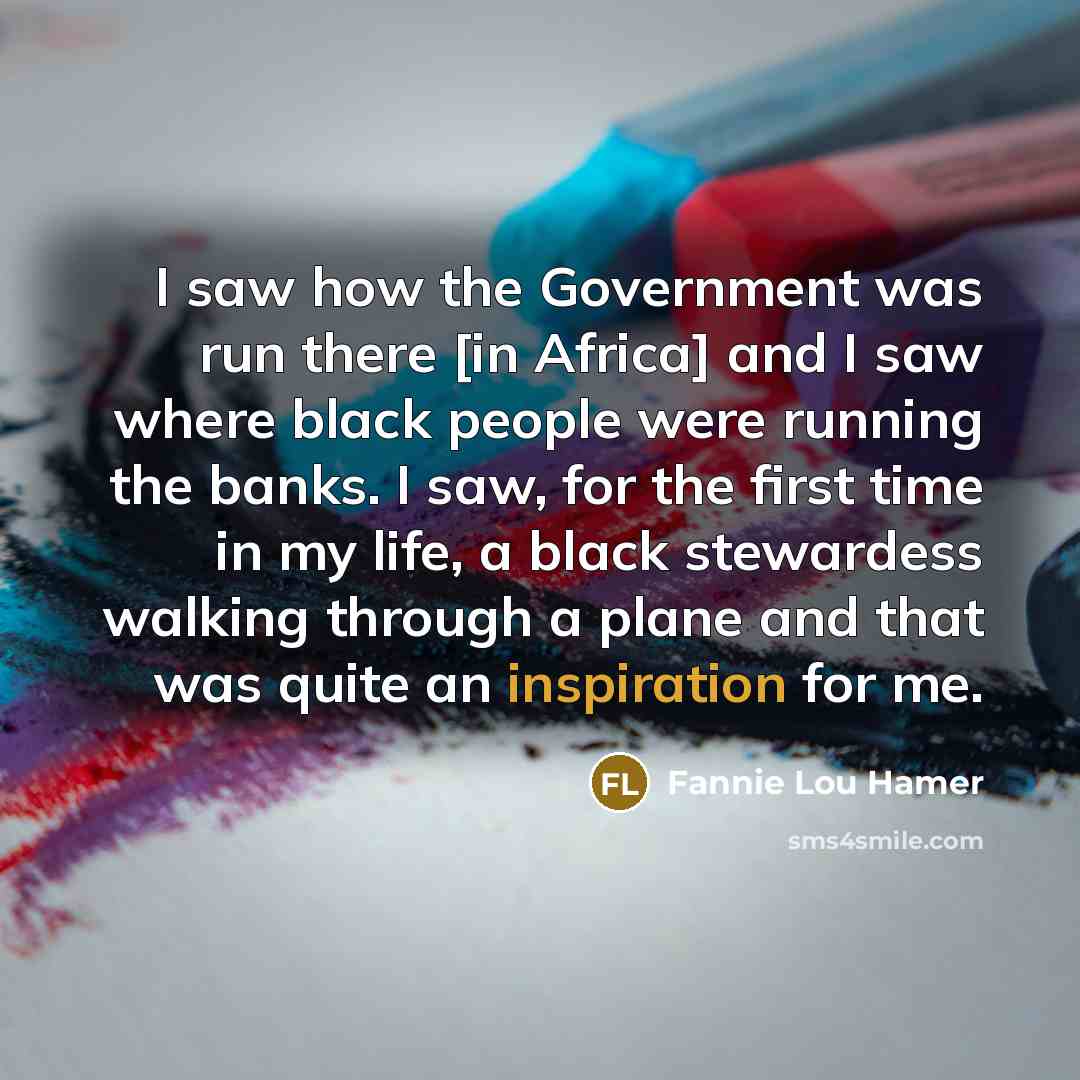 “I saw how the Government was run there [in Africa]…” quote by Fannie Lou Hamer