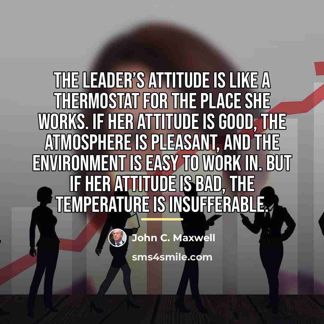 “The leader’s Attitude is like a thermostat for the place…” quote by John C. Maxwell