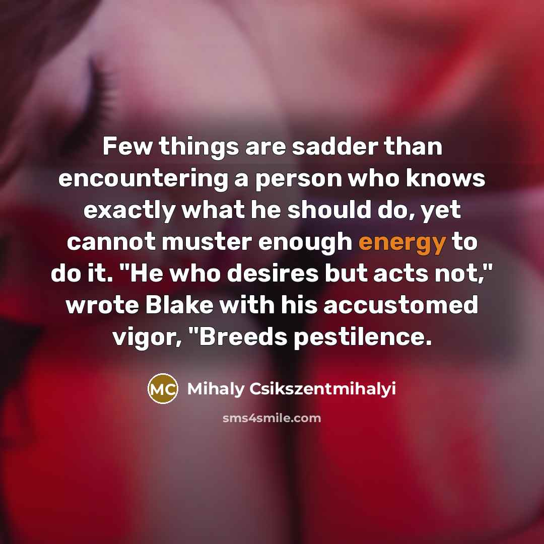 “Few things are sadder than encountering a person who knows…” quote by Mihaly Csikszentmihalyi