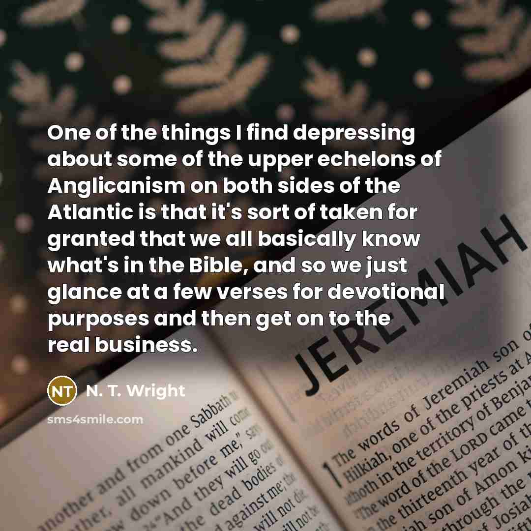 “One of the things I find depressing about some of…” quote by N. T. Wright