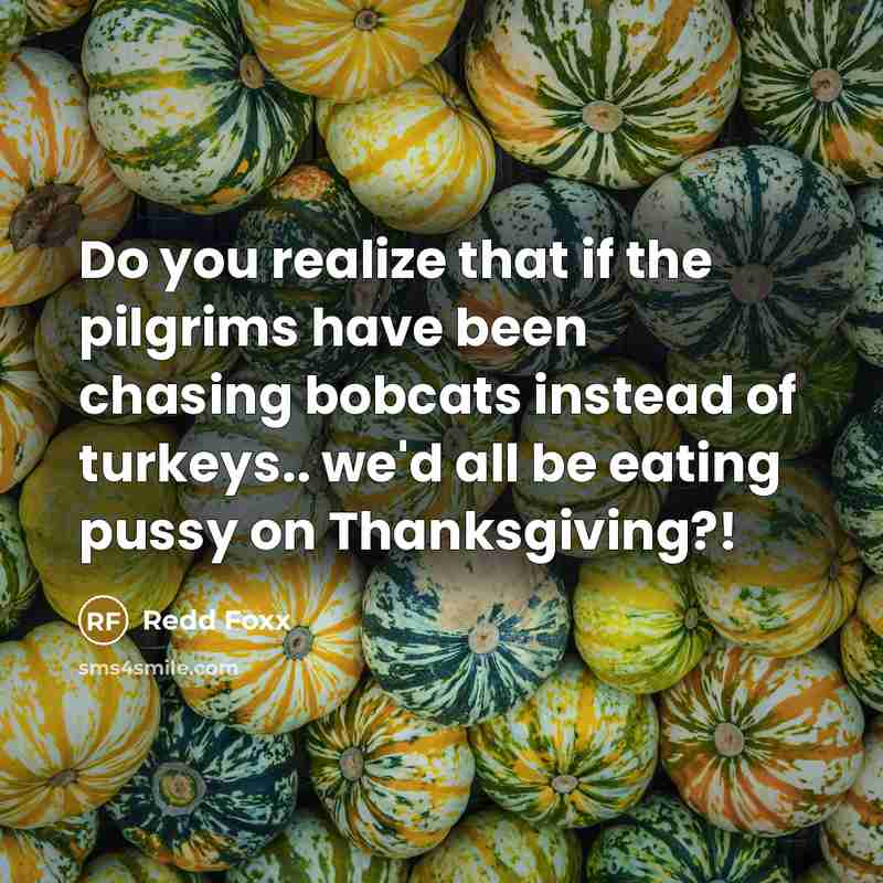 “Do you realize that if the pilgrims have been chasing…” quote by Redd Foxx