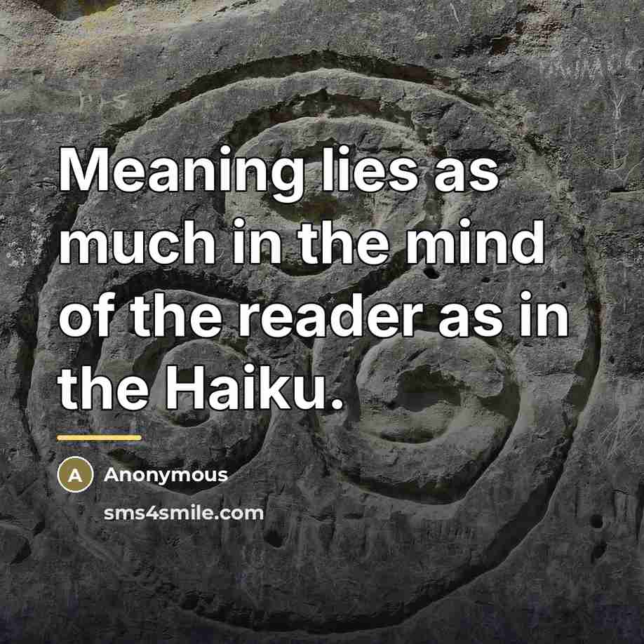 “Meaning lies as much in the mind of the reader…” quote by Anonymous