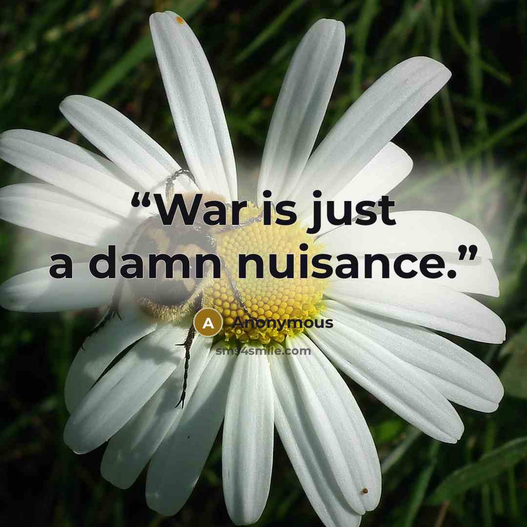 “War is just a damn nuisance.” quote by Anonymous