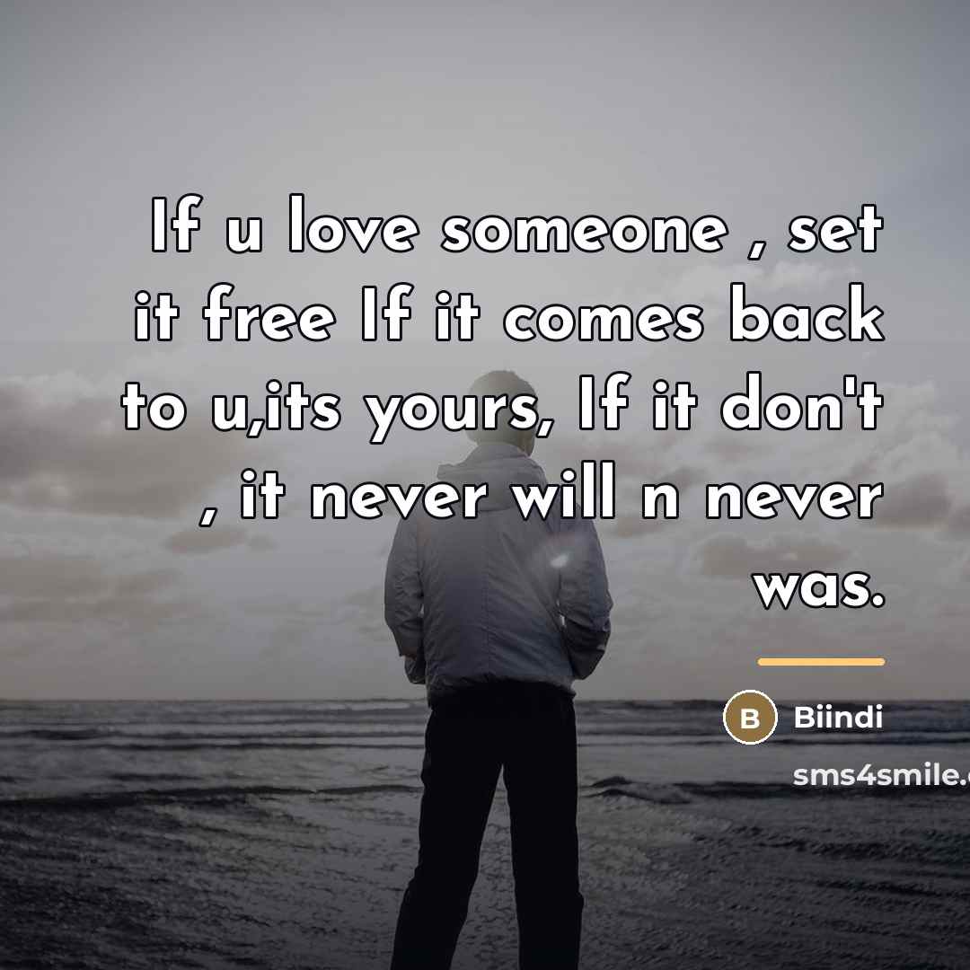 “If u love someone , set it free If it…” quote by Biindi