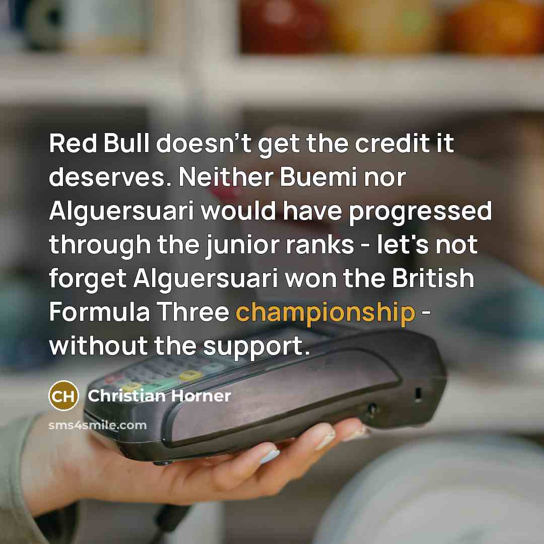 “Red Bull doesn't get the credit it deserves. Neither Buemi…” quote by Christian Horner
