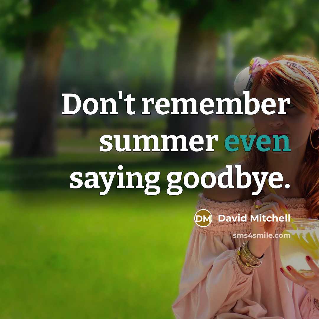 “Don't remember summer even saying goodbye.…” quote by David Mitchell