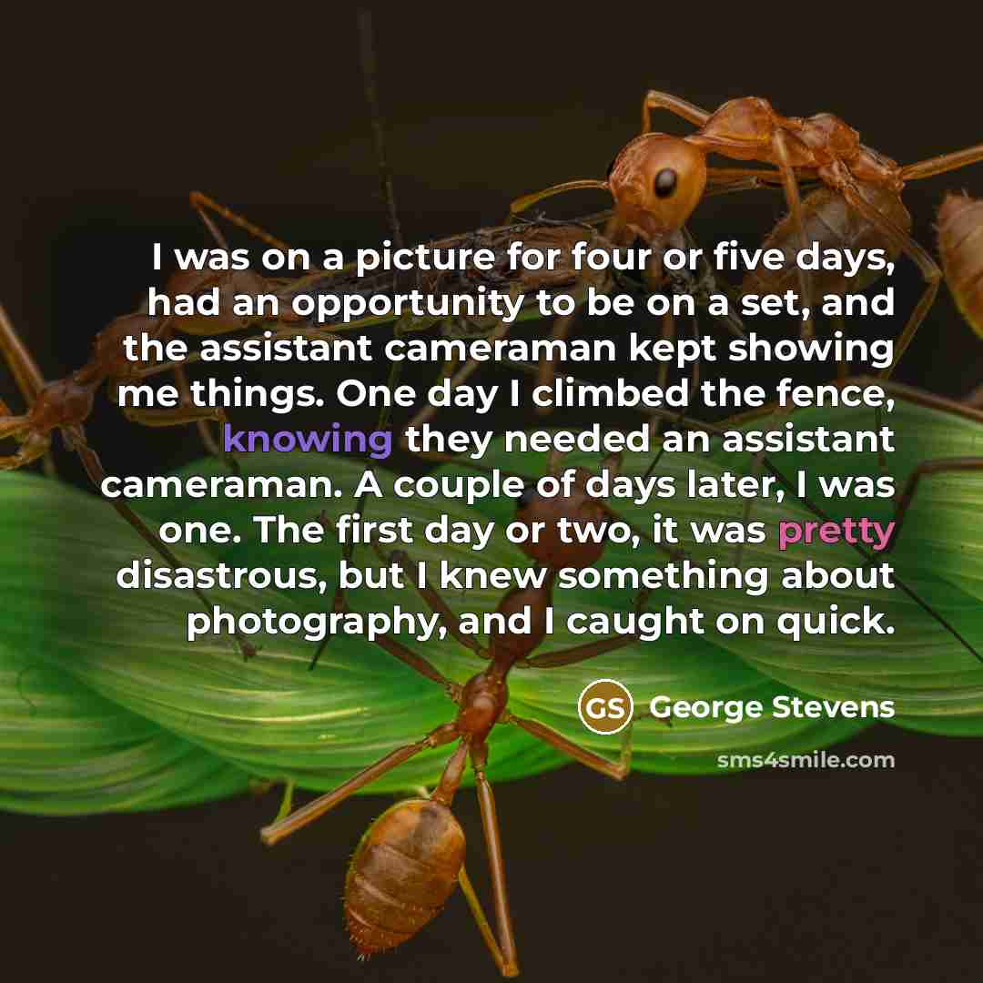 “I was on a picture for four or five days,…” quote by George Stevens