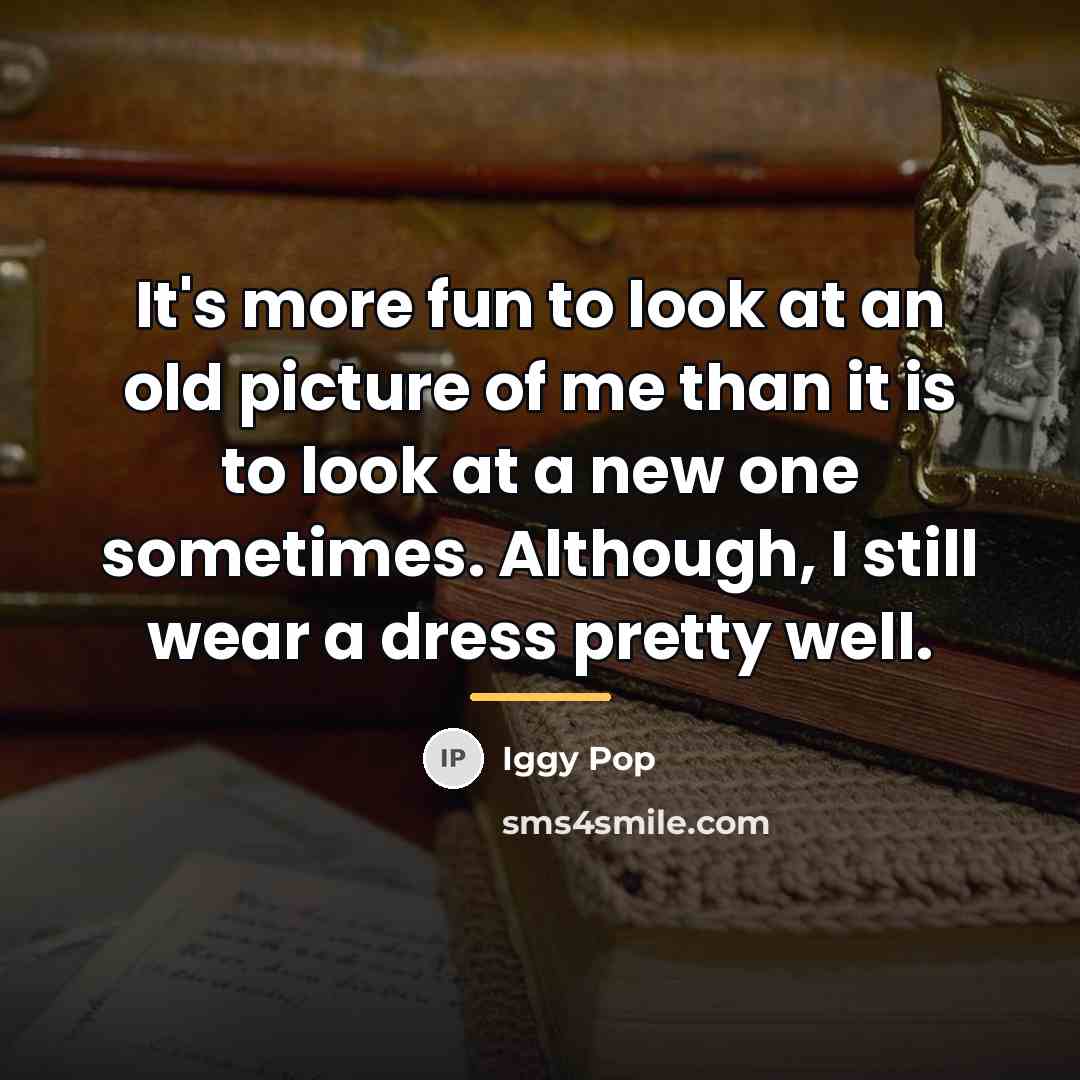 “It's more fun to look at an old picture of…” quote by Iggy Pop