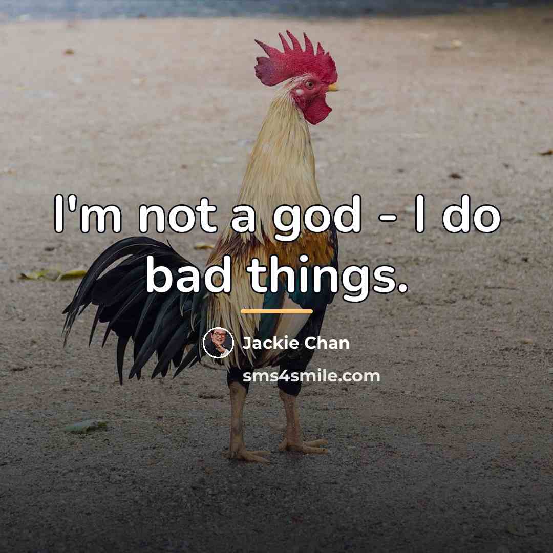 “I'm not a god - I do bad things.…” quote by Jackie Chan