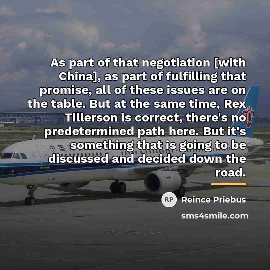“As part of that negotiation [with China], as part of…” quote by Reince Priebus