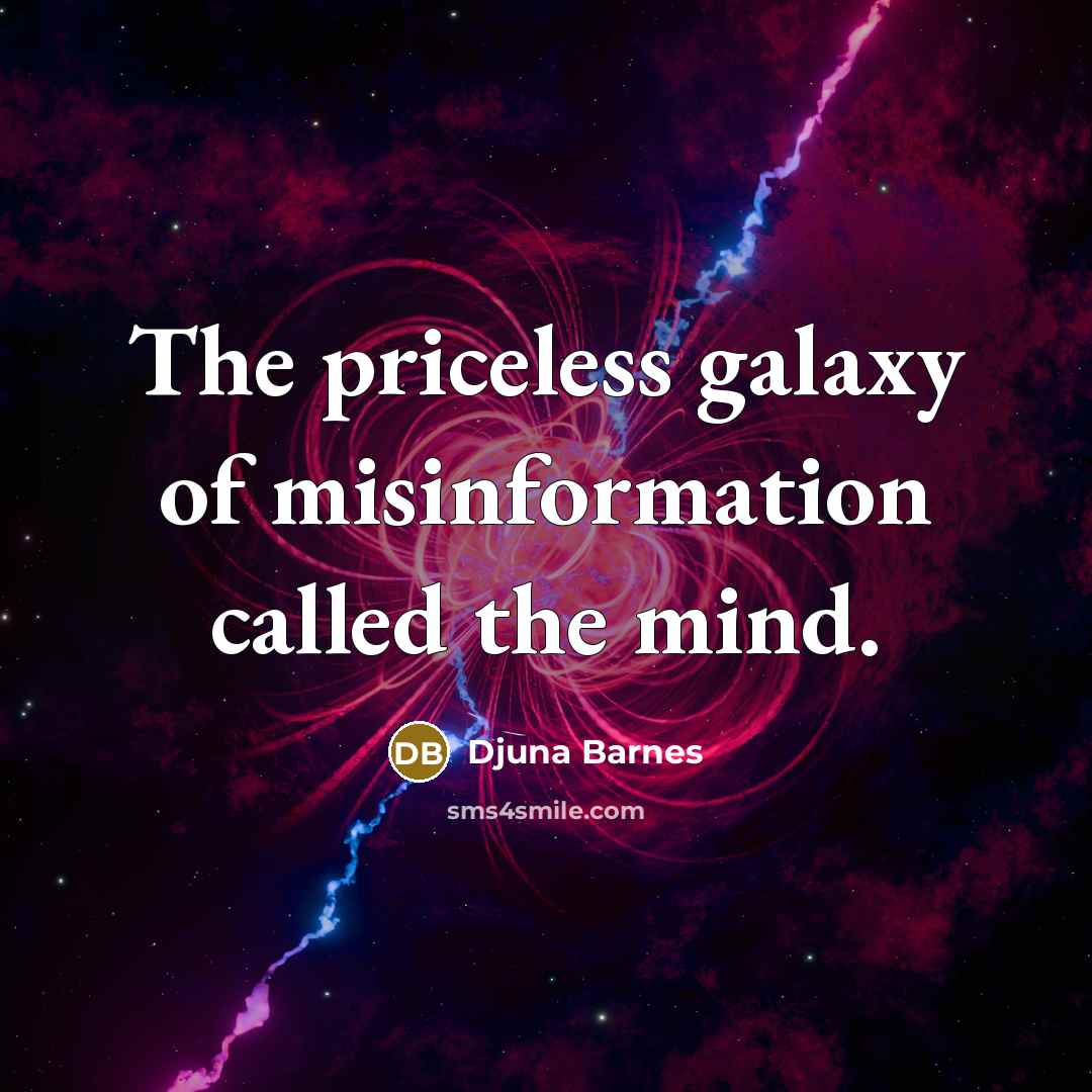 “The priceless galaxy of misinformation called the mind.…” quote by Djuna Barnes