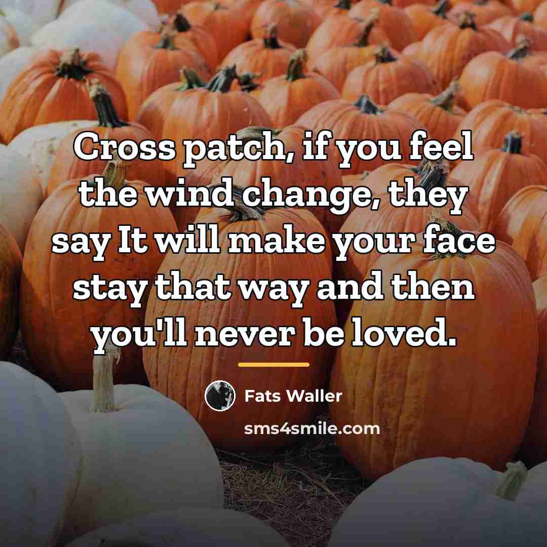 “Cross patch, if you feel the wind change, they say…” quote by Fats Waller