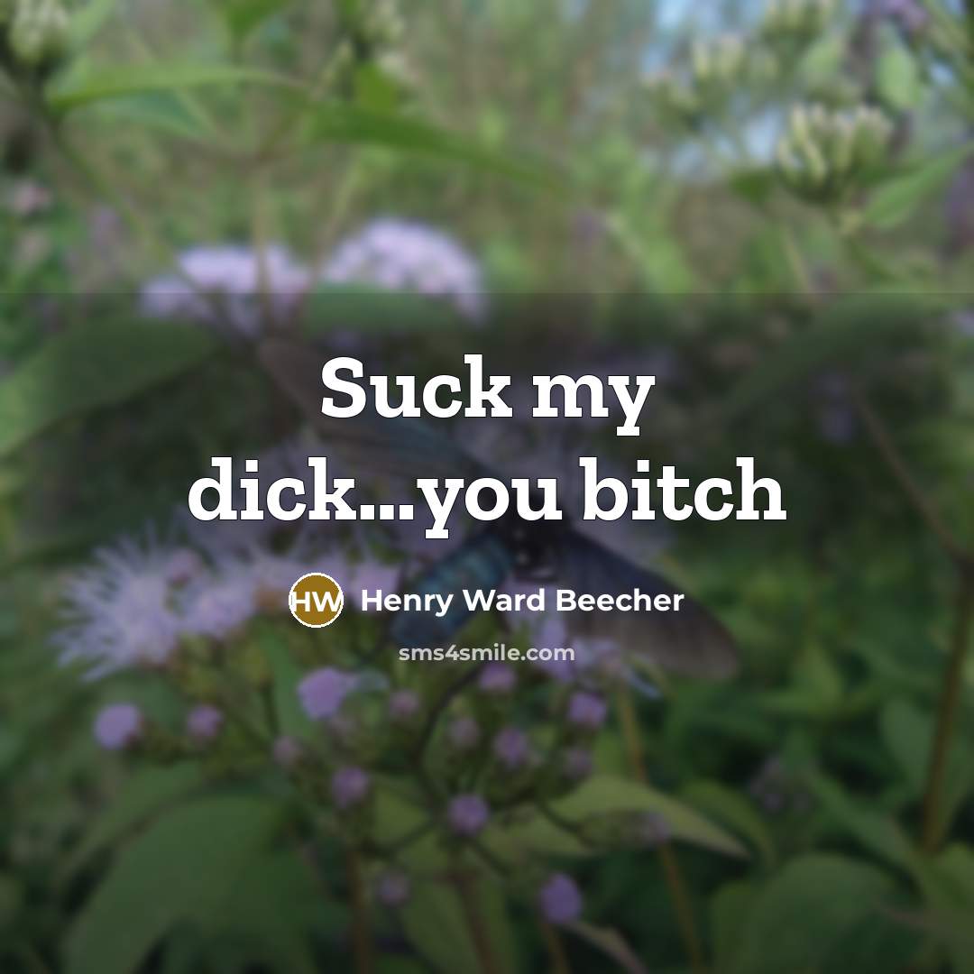 “Suck my dick........you bitch…” quote by Henry Ward Beecher