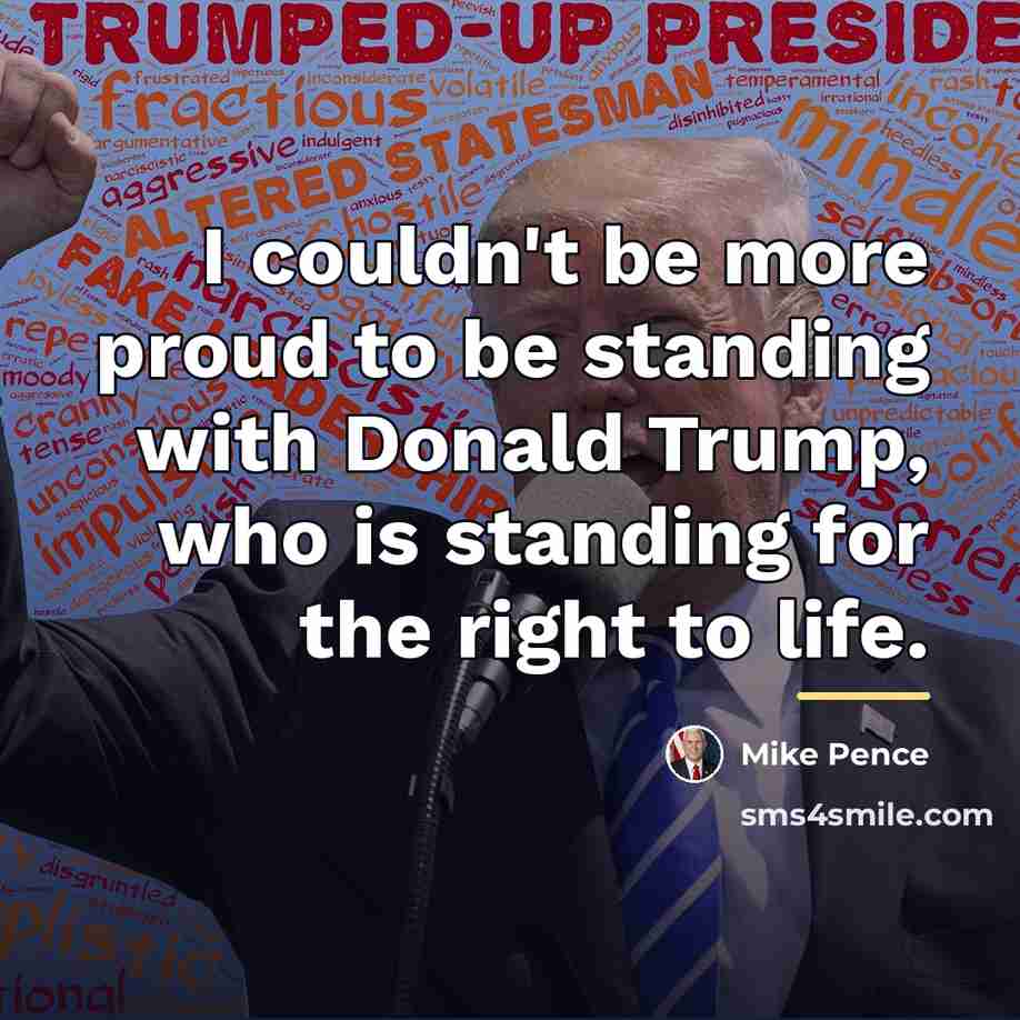 “I couldn't be more proud to be standing with Donald…” quote by Mike Pence