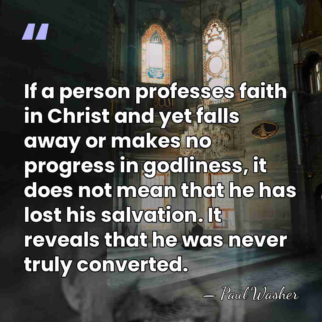 If a person professes faith in Christ and yet falls away or&hellip; - Paul Washer