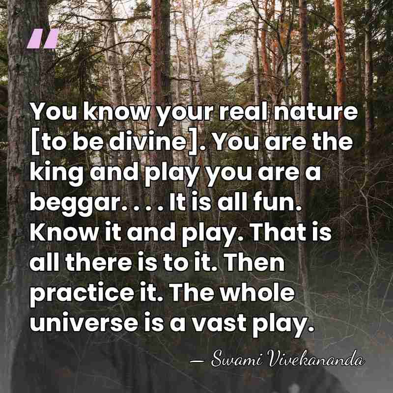 You know your real nature [to be divine]. You are the king&hellip; - Swami Vivekananda