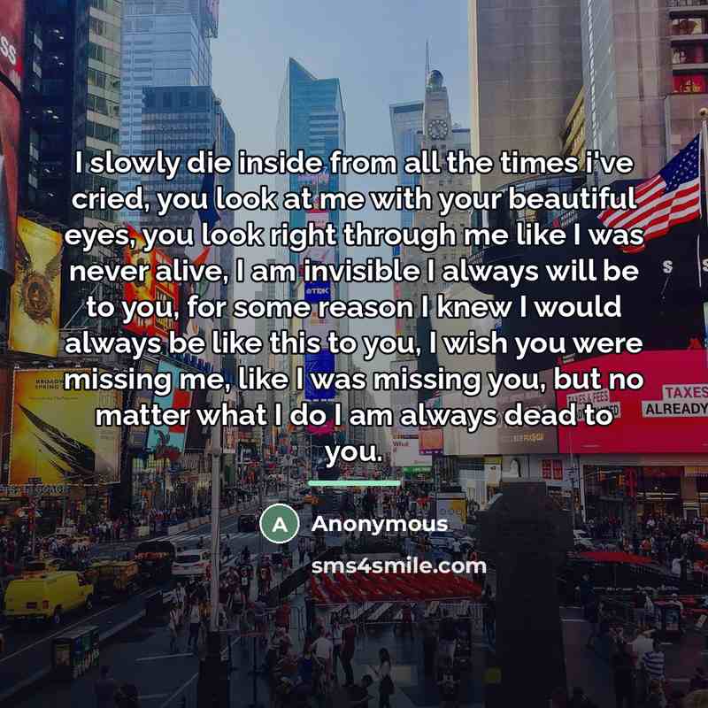 “I slowly die inside from all the times i've cried,…” quote by Anonymous