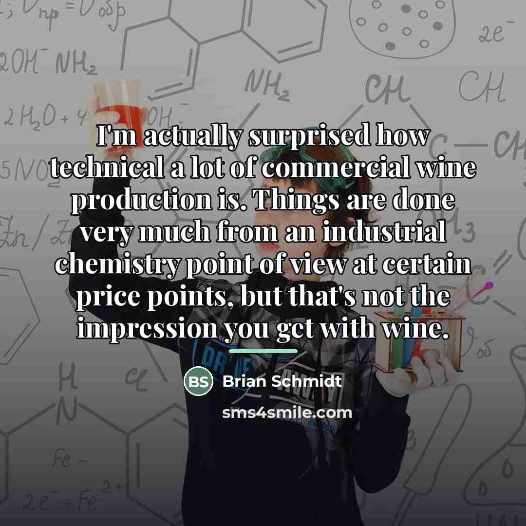 “I'm actually surprised how technical a lot of commercial wine…” quote by Brian Schmidt