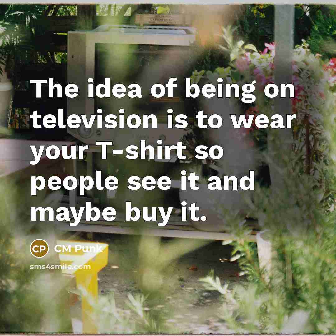 “The idea of being on television is to wear your…” quote by CM Punk